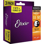 Elixir 3-Pack Guitar strings Optiweb Nanoweb Nickle Phosphor Bronze (16538 16539 16540 16542 16544 16545 16550 16552)