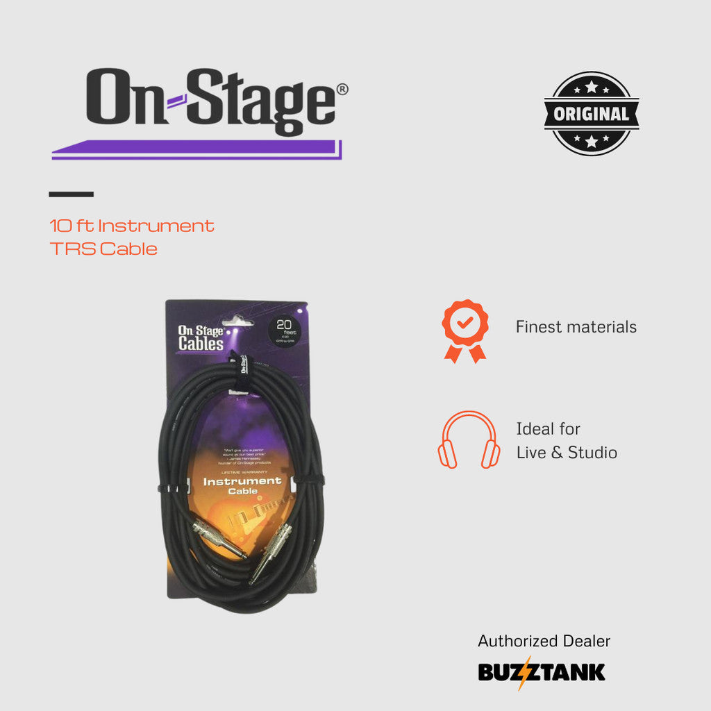 On Stage IC-10 Instrument Cable 10ft