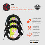 Kirlin Cable IC-241 IC-242 Instrument Cable For Electric Acoustic Bass Guitar Speaker Amp Keyboard Drum Amplifier -Black