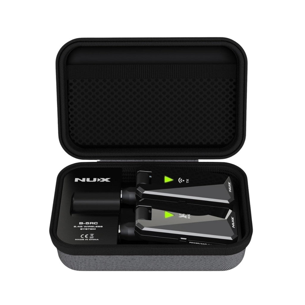 NUX B-5RC 2.4GHz Guitar Transmitter Receiver Wireless System for Electric Acoustic Guitar Bass Ukulele Charging Case