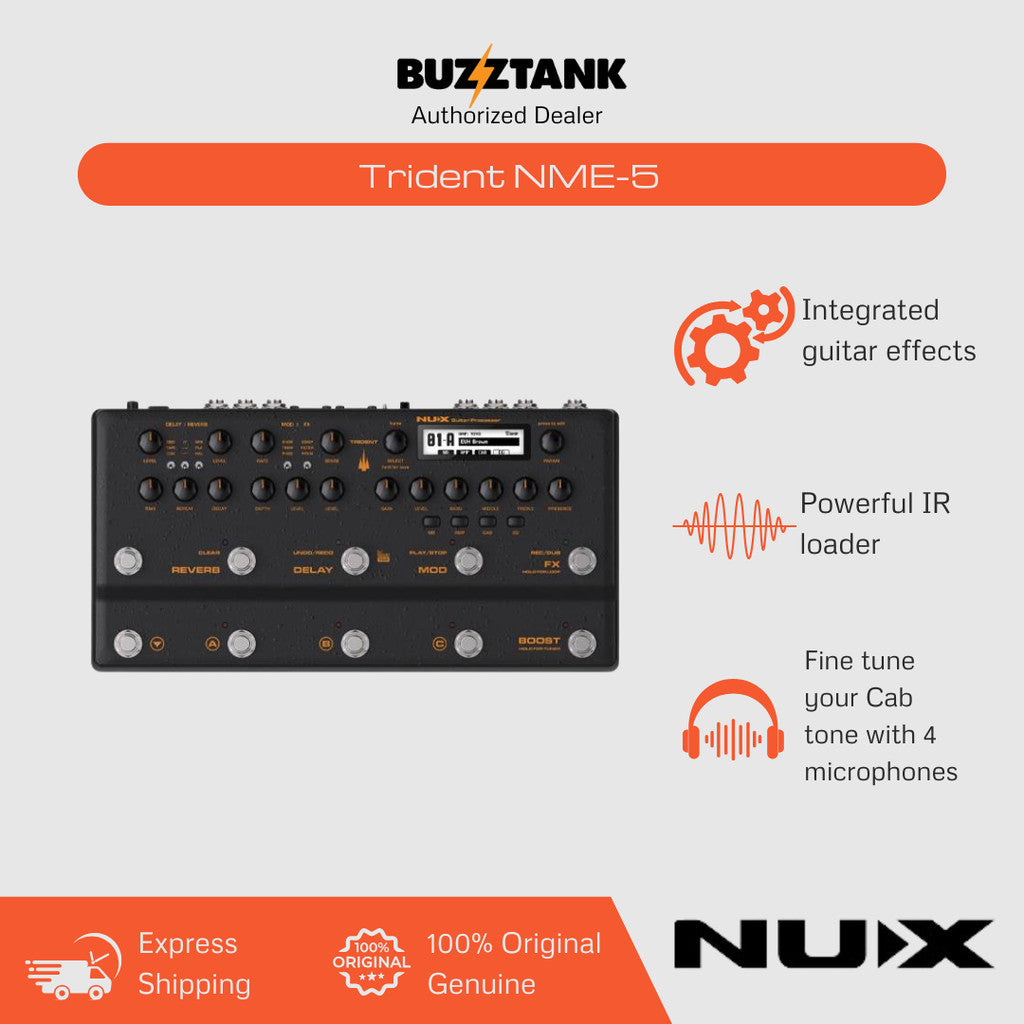 NUX Trident NME-5 Multi Effect Processor Guitar Pedal With Amp Modeler With IR Loader