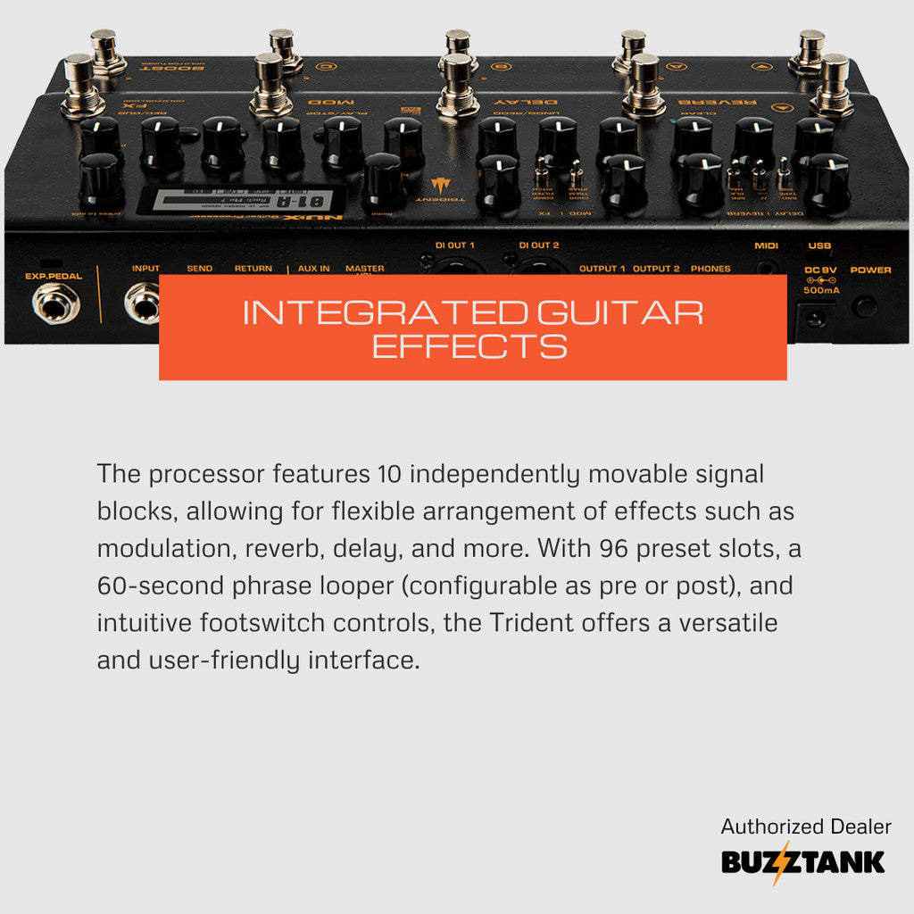 NUX Trident NME-5 Multi Effect Processor Guitar Pedal With Amp Modeler With IR Loader