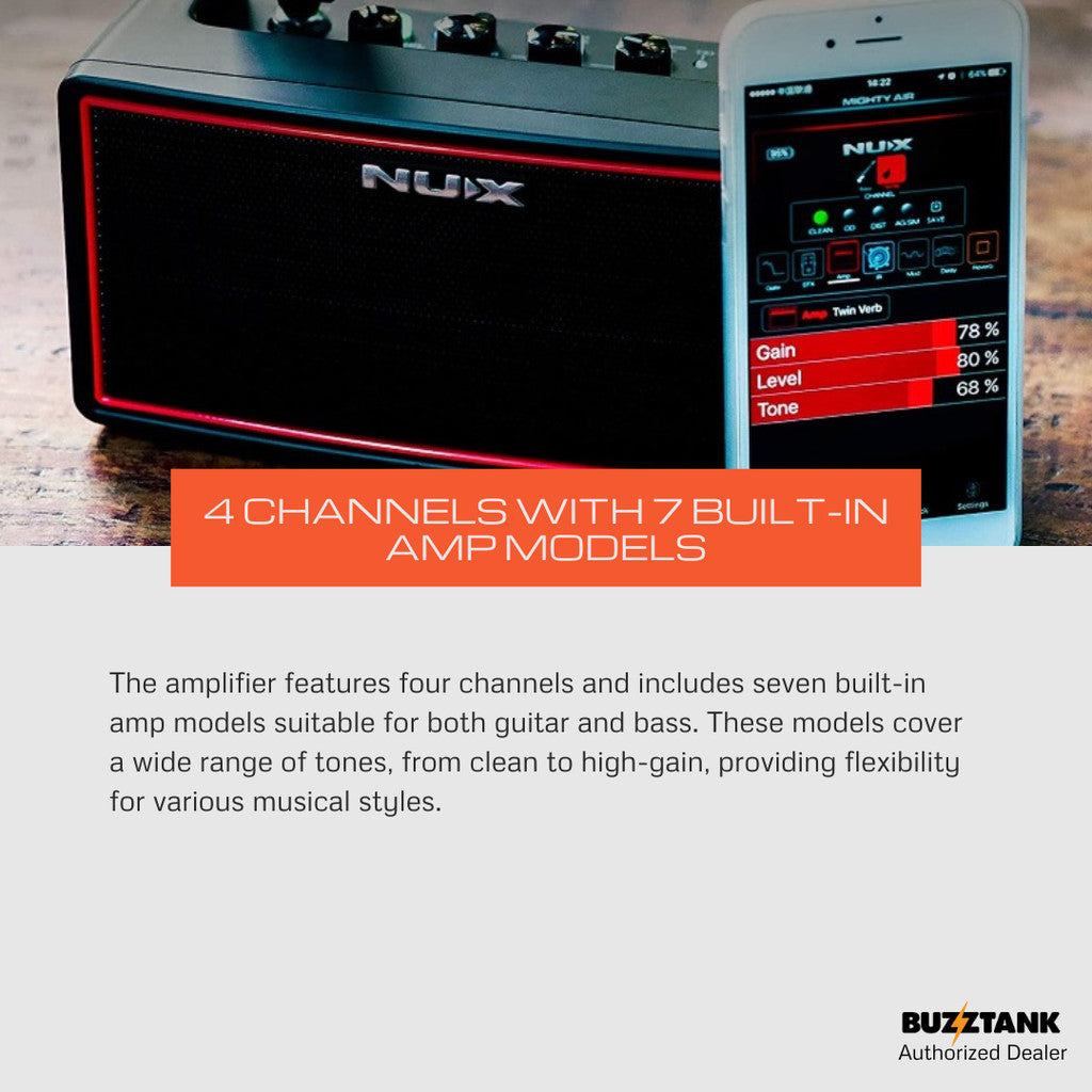 NUX Mighty Air Wireless Stereo Modelling Electric And Bass Guitar Combo Amplifier with Bluetooth