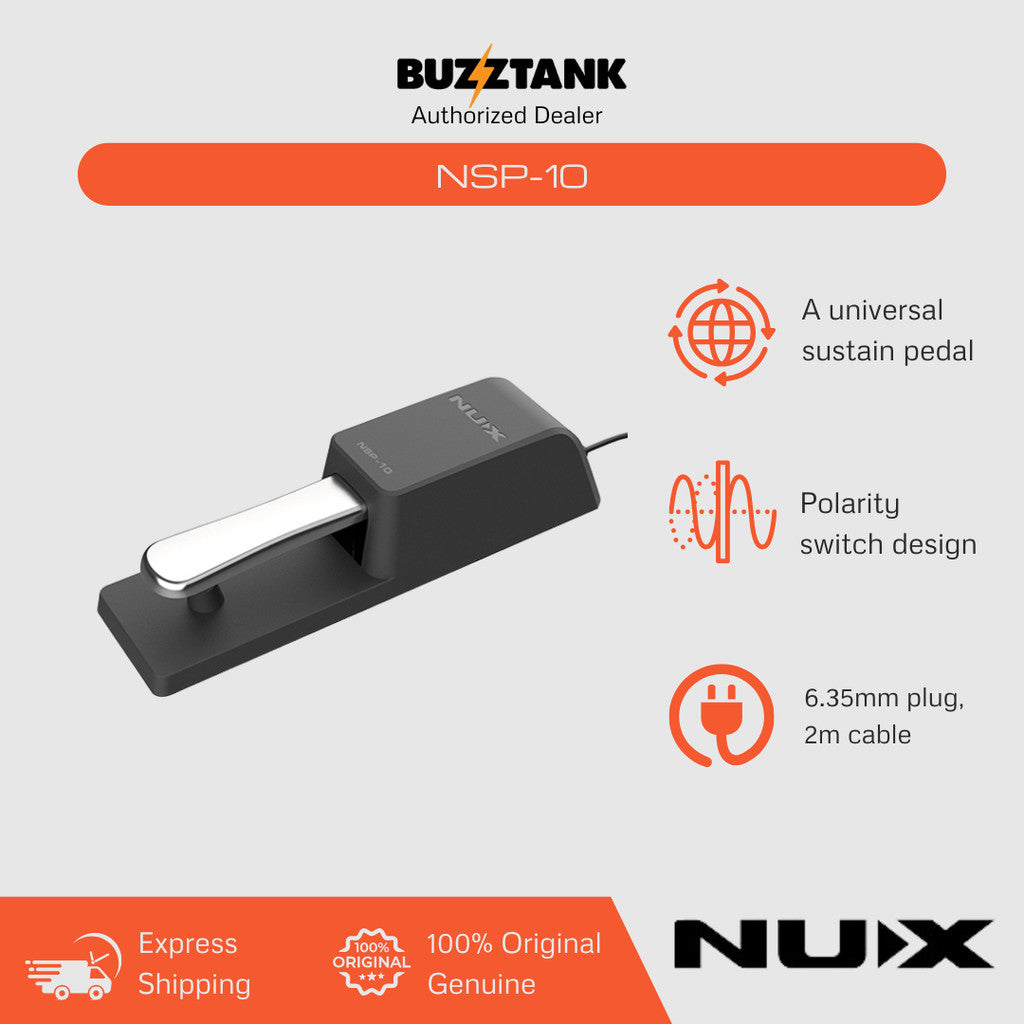 Nux NSP-10 Sustain Damper Pedal for Digital Piano and Keyboard (NSP10)