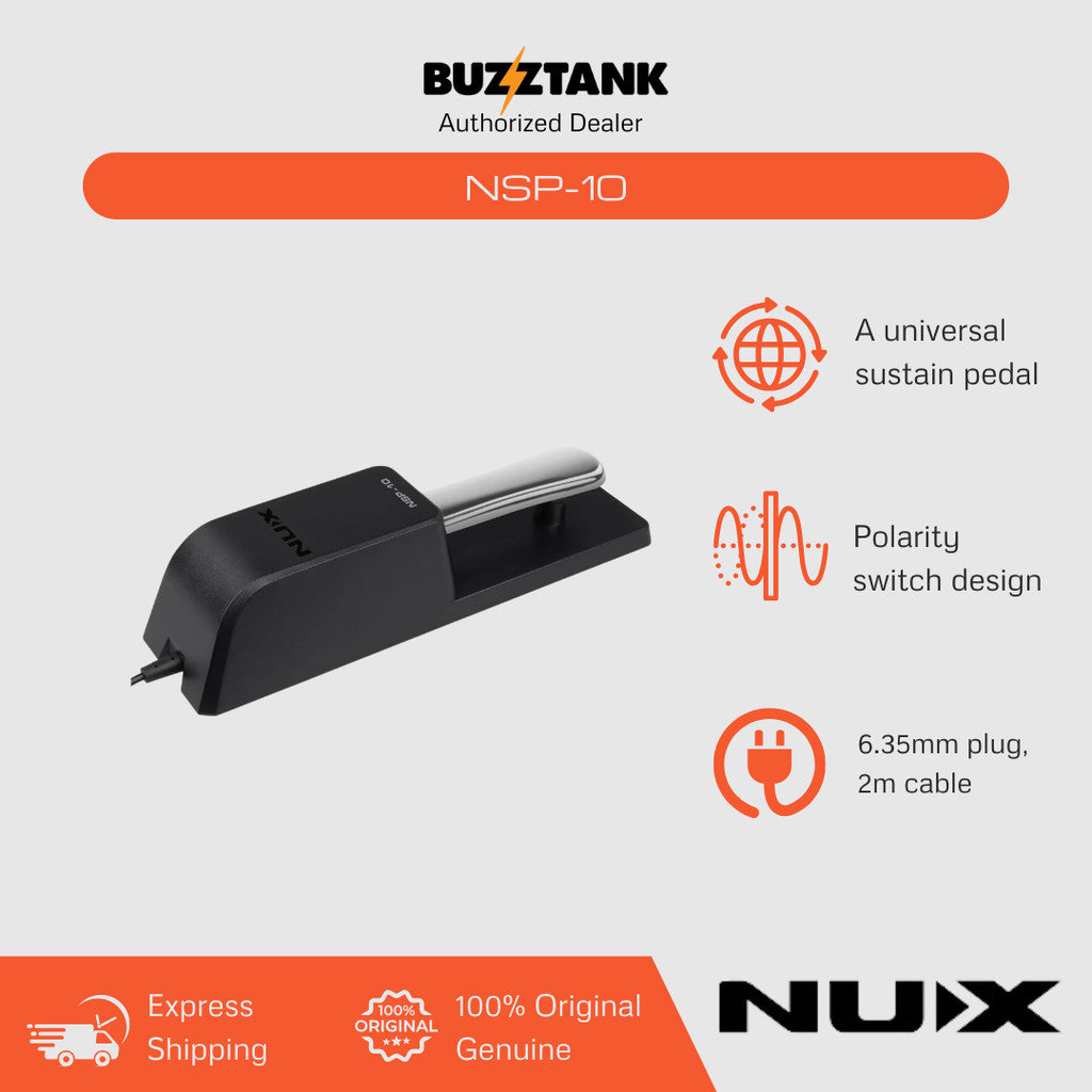 Nux NSP-10 Sustain Damper Pedal for Digital Piano and Keyboard (NSP10)