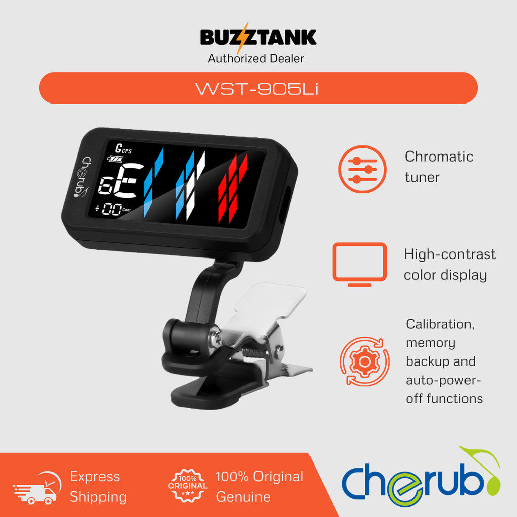 Cherub WST-905LI Rechargeable Flow Tune Clip On Tuner (WST905 WST 905)