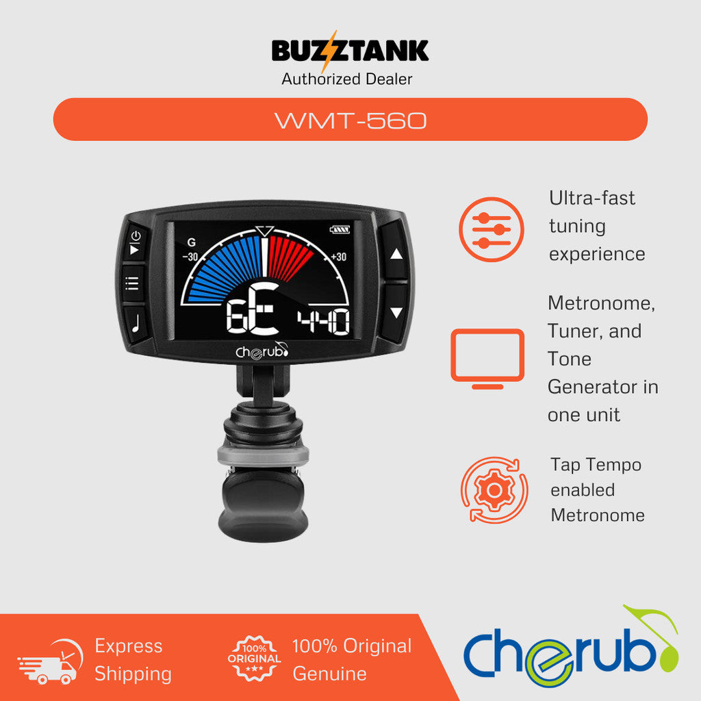 Cherub WMT-560 3-in-1 Metronome Chromatic Tuner For Guitar, Bass and Ukulele (WMT560)