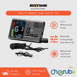 Cherub WMT-565C Combo 3 in 1 Metronome-Tuner w/ thermo-hygrometer with WCP-70