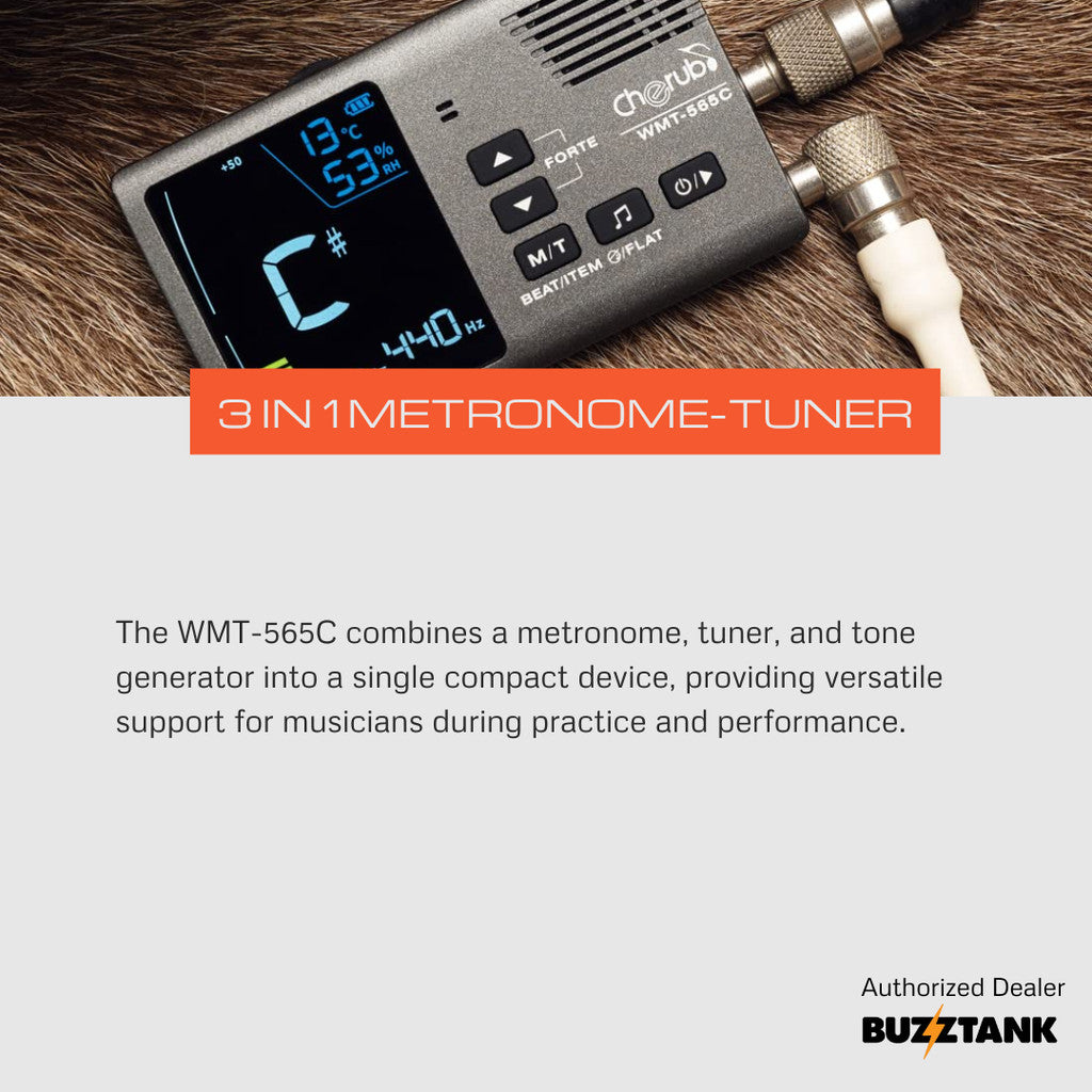 Cherub WMT-565C Combo 3 in 1 Metronome-Tuner w/ thermo-hygrometer with WCP-70