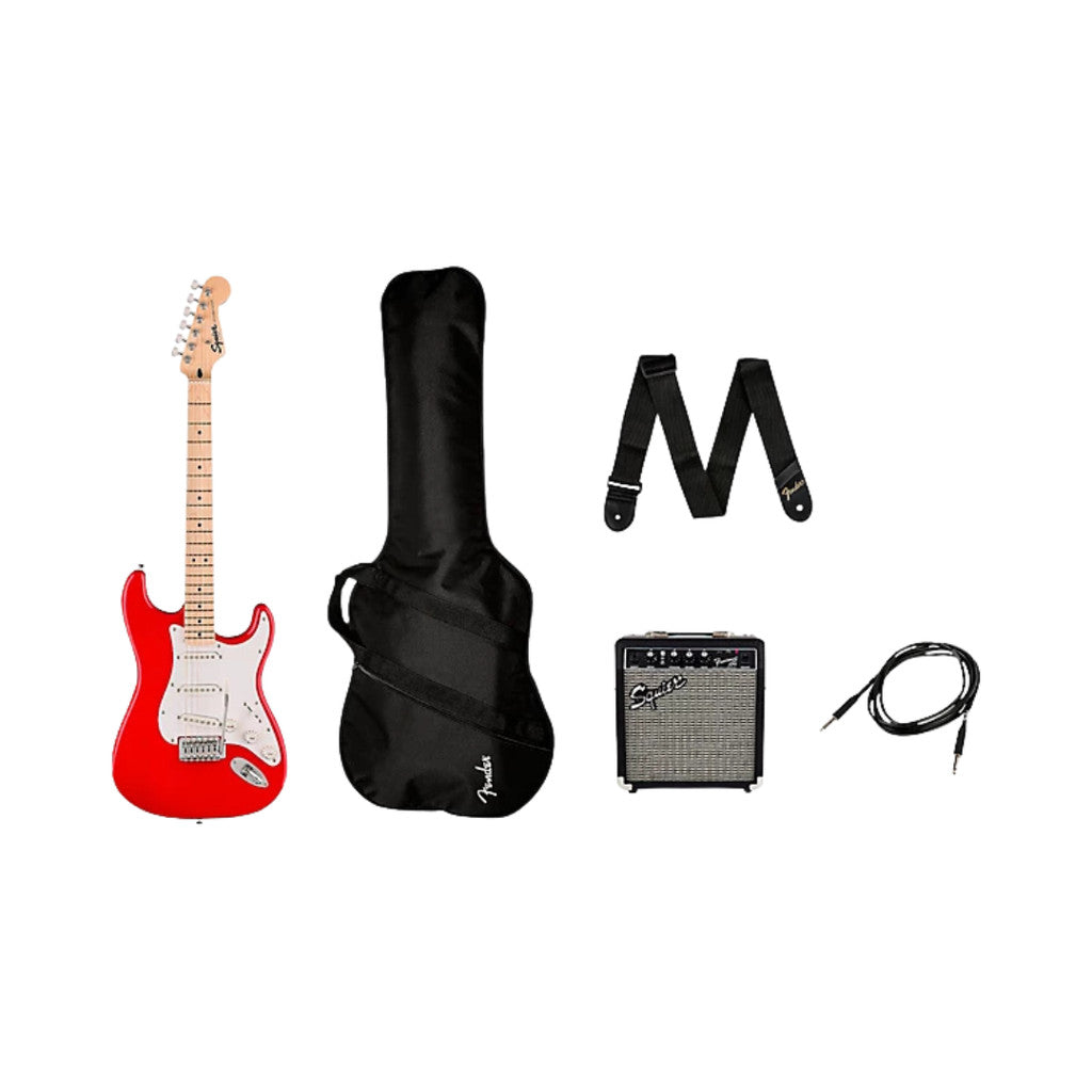 Squier Sonic Stratocaster Pack w/Gig Bag, Maple FB, 10G, 230V UK