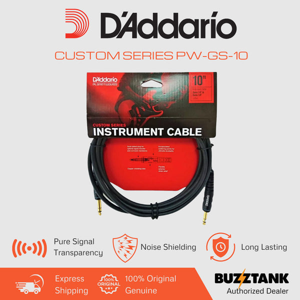 D'Addario PW-GS-10 Custom Series Instrument Cable, 10ft