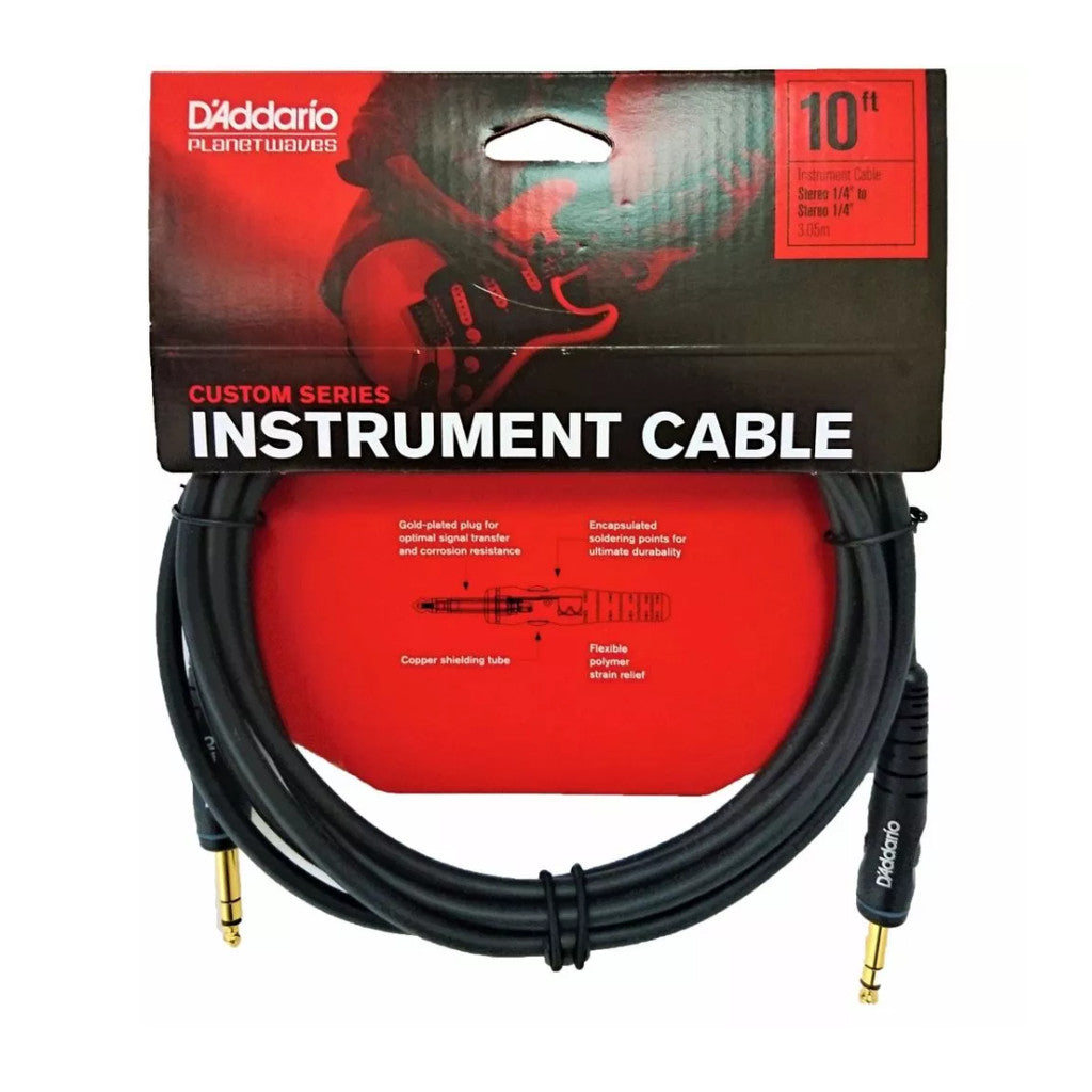 D'Addario PW-GS-10 Custom Series Instrument Cable, 10ft