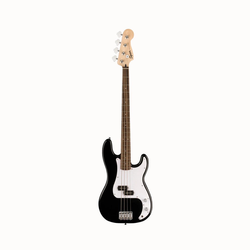 Squier Sonic Precision Bass Guitar w/White Pickguard, Laurel FB, Black