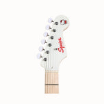 Squier Limited Edition Hello Kitty Stratocaster Electric Guitar, Maple FB, White