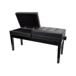 Duduke HY-PJ026-PBK Double Adjustable Piano Bench with Storage, Polished Black