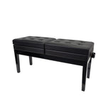 Duduke HY-PJ026-PBK Double Adjustable Piano Bench with Storage, Polished Black