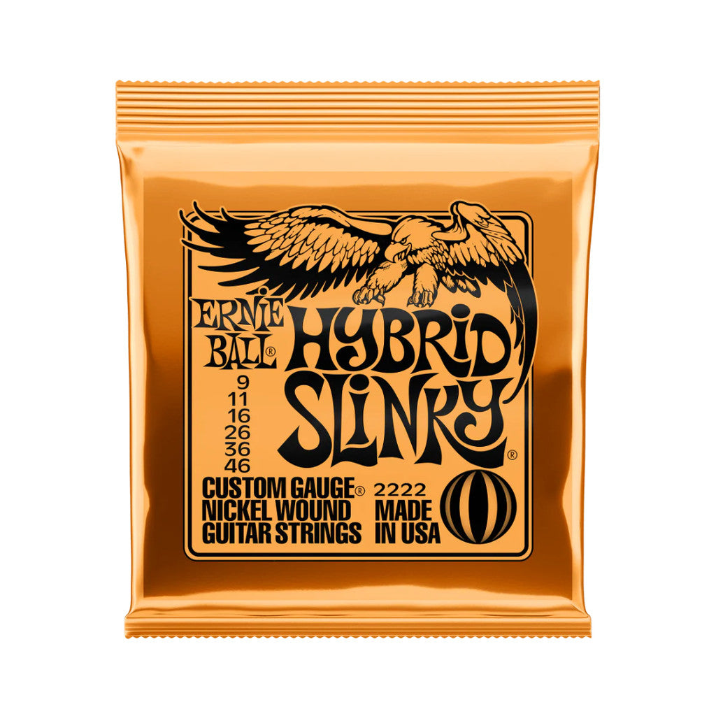 Ernie Ball Slinky Nickel Wound Electric Guitar Strings Regular 10-46 Hybrid 9-46 Super 9-42