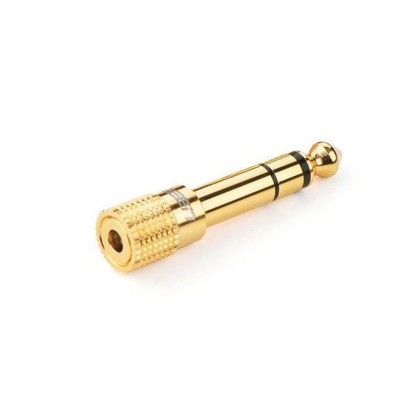 BSL SB6004 1/8" Stereo Headphone Jack to 1/4" Stereo Jack Adapter, Metal (Gold)