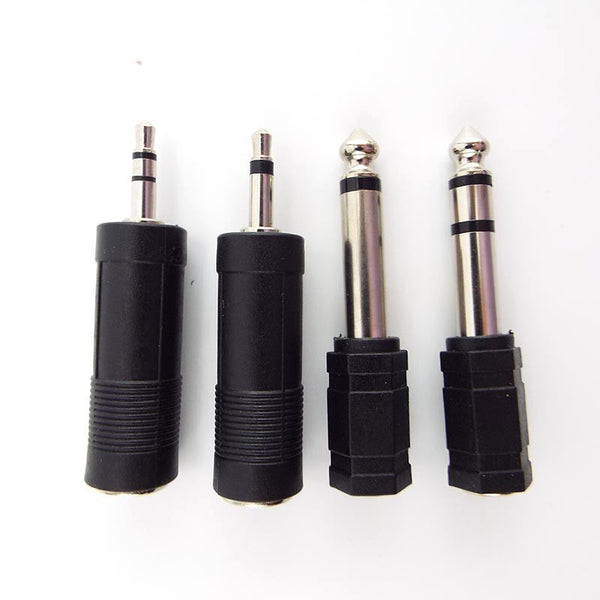 Audio Jack Adapter Converters for 3.5mm (1/8') Plug ↔ 6.35mm (1/4') - Mono or Stereo