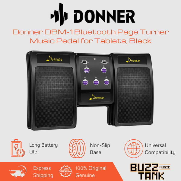 Donner DBM-1 Bluetooth Page Turner Music Pedal for Tablets, Black