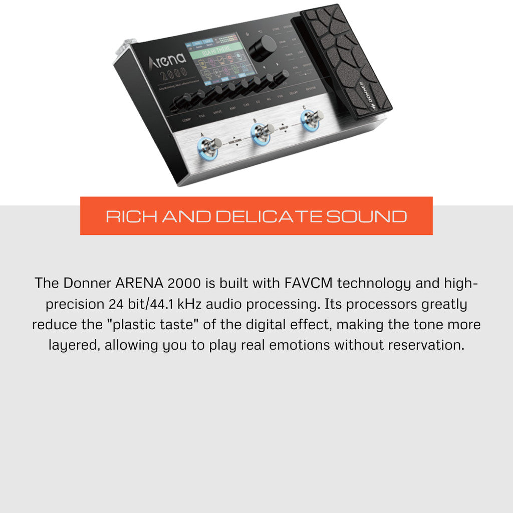 Donner ARENA 2000 Multi-FX Pedal Amp-Modeller - Guitar User Friendly, Responsive, All-In-One