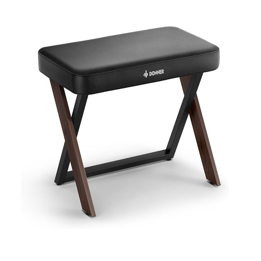 Donner DKB-300 Home Style Thick Padded Piano Bench (Walnut / Light Wood) (compatible with Donner OURA R300)