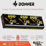 Donner Triple Threat 3-in-1 Analog Multi-Effects Pedal - Rich Sound, Simplicity, Effective