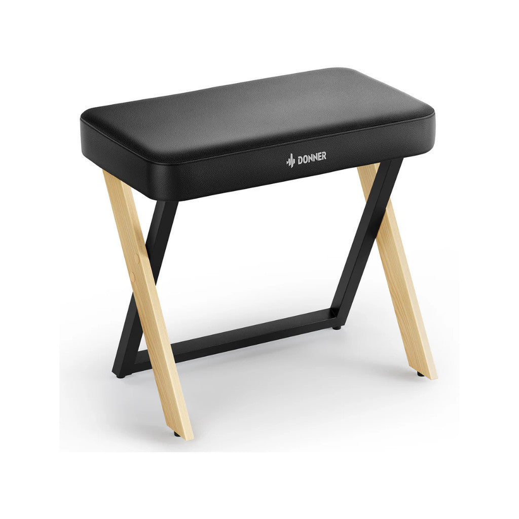 Donner DKB-300 Home Style Thick Padded Piano Bench (Walnut / Light Wood) (compatible with Donner OURA R300)