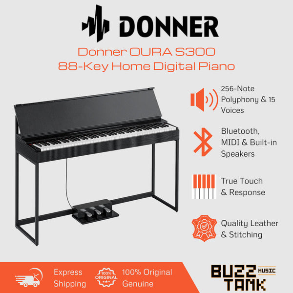 Donner OURA S300 88-Key Home Digital Piano, Black