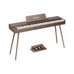 Donner DHP-200 PRO Digital Piano, Walnut, Wood or Beige - 88-Key, Powerful Sound, True Piano Feel