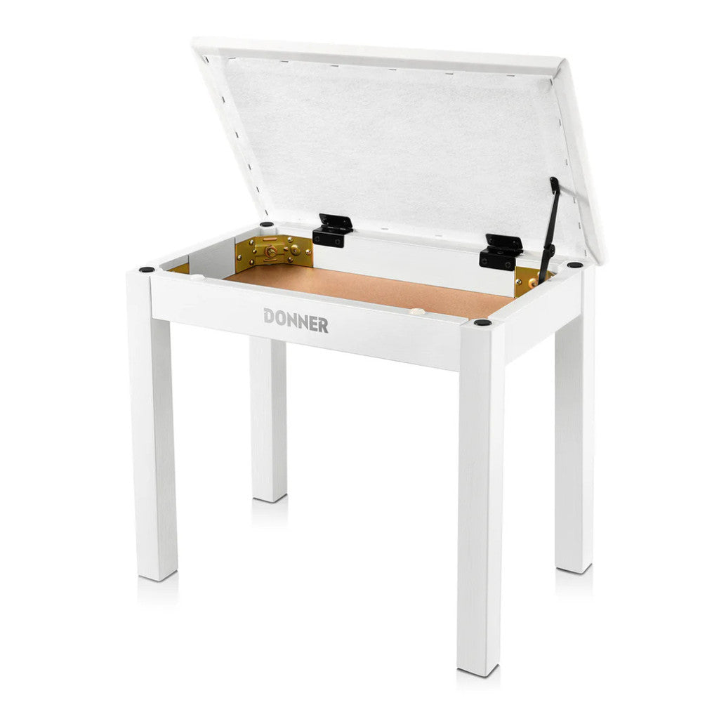 Donner DKB-10 Piano Bench, (White / Brown / Burly Wood)