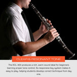 Eastar ECL-300 Student Clarinet in B Flat, Black Ebonite