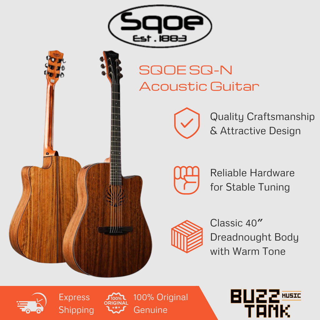 SQOE SQ-N 40 inch Dreadnought Acoustic Guitar