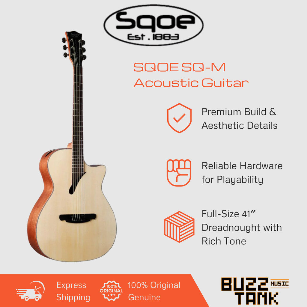 SQOE SQ-M 41 inch Dreadnought Acoustic Guitar