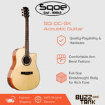 SQOE SQ-DC-SK 41 inch Acoustic Guitar w/ Arm Bevel