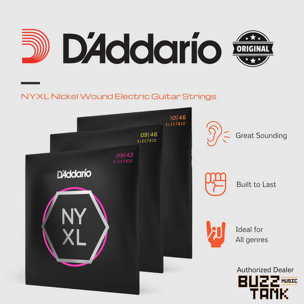 D'Addario NYXL Series Nickel Wound Electric Guitar Strings