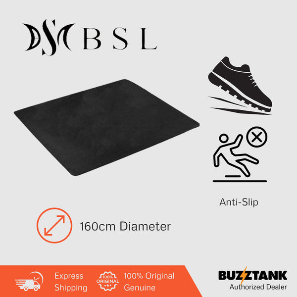 BSL Drum Carpet Rug with Rubber Bottom Anti Slip Mat, Black, Square
