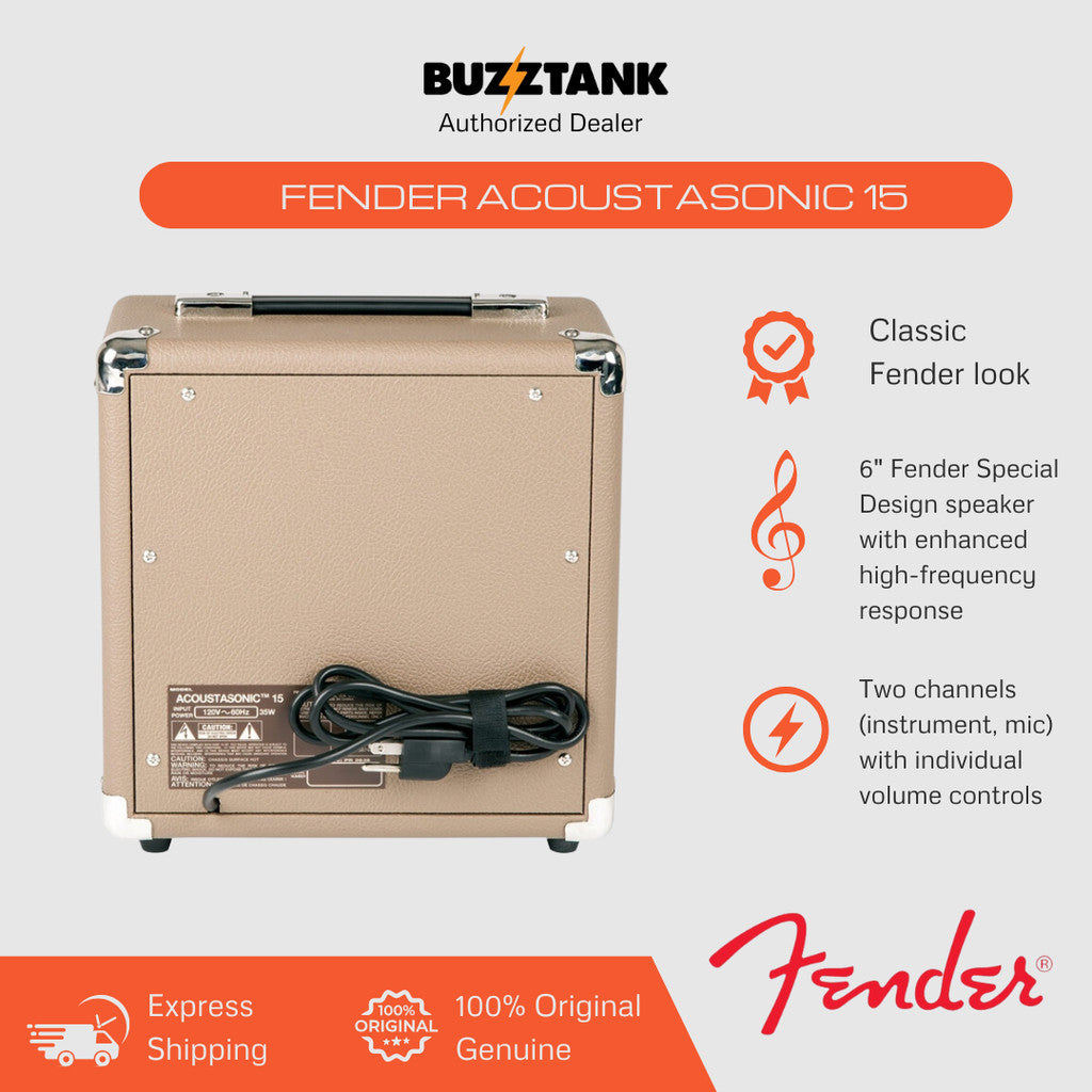 Fender Acoustasonic 15 & 40, Acoustic Guitar Amplifier, 230V UK