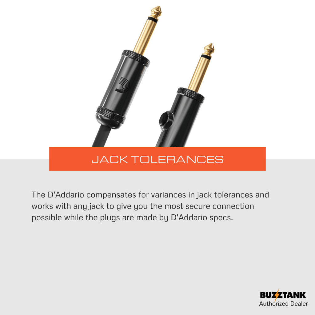 D'Addario Circuit Breaker Series Instrument Cables, Straight, Normal/Latching, 10ft/20ft