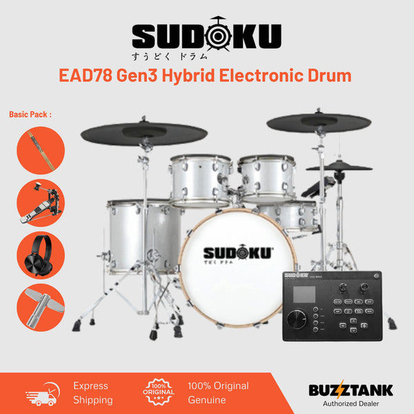 Sudoku EAD78 Hybrid Electronic Drum, w/ Lucas Gen3 Module/ Lucas Gen3+ Module/ Roland TD-17 Module