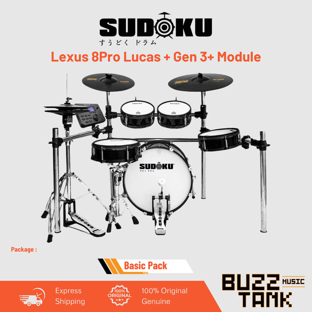 Sudoku Lexus Electronic Drum with Lucas Gen3+ Module, Basic Pack - 8Pro/10Pro
