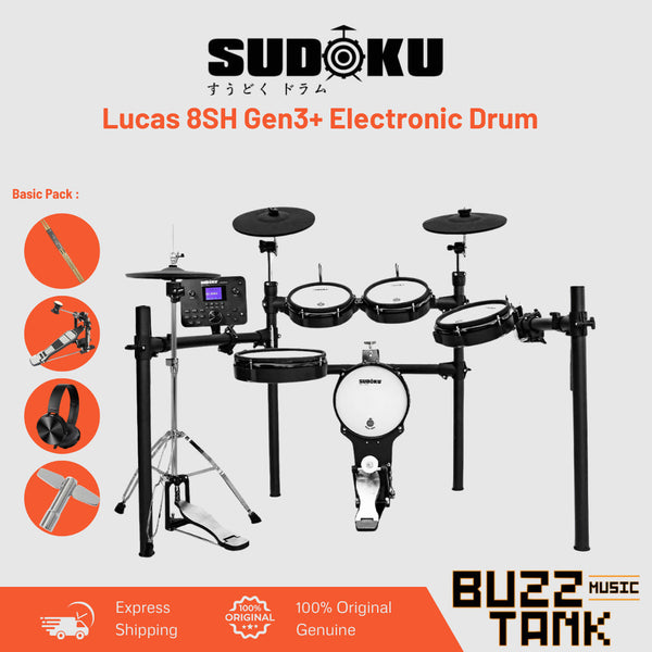 SUDOKU Lucas Gen3+ Electronic Drum, Basic Pack - 8SH, 10SH or 12SH