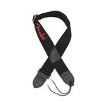 Fender 2-Inch Poly Guitar Strap, Black w/ Red Fender Logo
