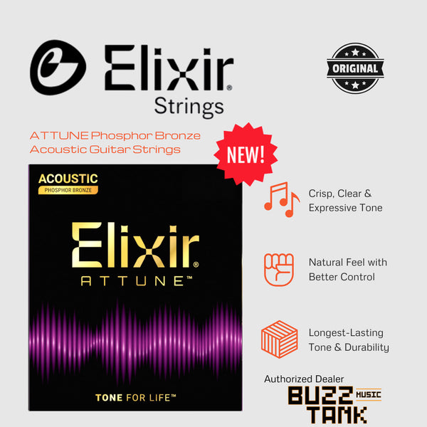 Elixir ATTUNE Acoustic Guitar Strings Phosphor Bronze