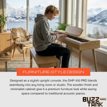 Donner DHP-100 PRO Digital Piano, Walnut, Wood or Beige - 88-Key, Velocity Sensitive, Immersive Sound, Elegant