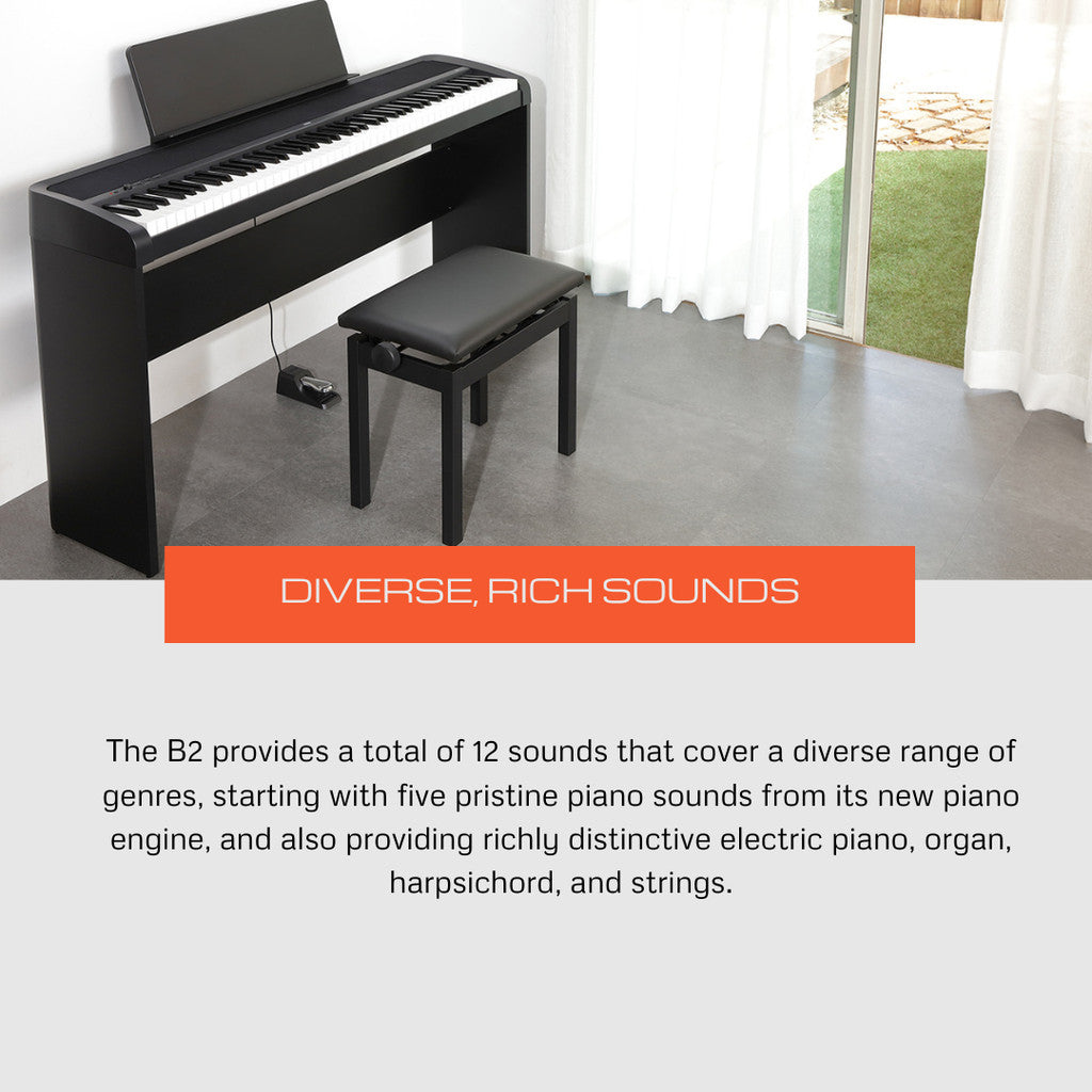 KORG B2 88-Key Digital Piano, Black