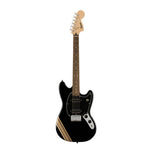 Squier FSR Bullet Competition HH Mustang Electric Guitar w/ Stripes, Sherwood Green, Graffiti Yellow, Black, Daphne Blue