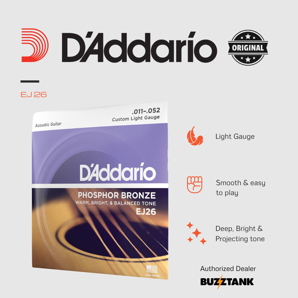 D'Addario Acoustic Guitar Strings Phosphor Bronze