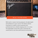 Fender Acoustasonic 15 & 40, Acoustic Guitar Amplifier, 230V UK