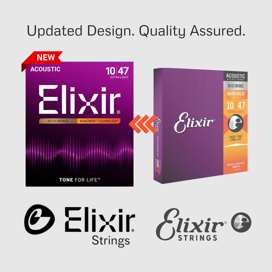 Elixir NANOWEB Acoustic Guitar Strings 80/20 Bronze